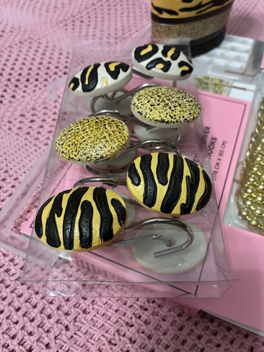 Metallic Gold in the wild shower curtain & bath set - Picture 8 of 16